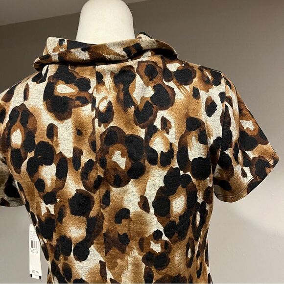 Leopard print cap sleeve dress - Picture 9 of 15